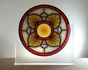 Gothic rose window with blown spun roundel