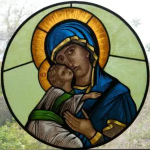 Curso de vitral Madonna con niño