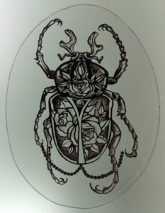 Classe de Pintura Sobre Vidrio Escarabajo