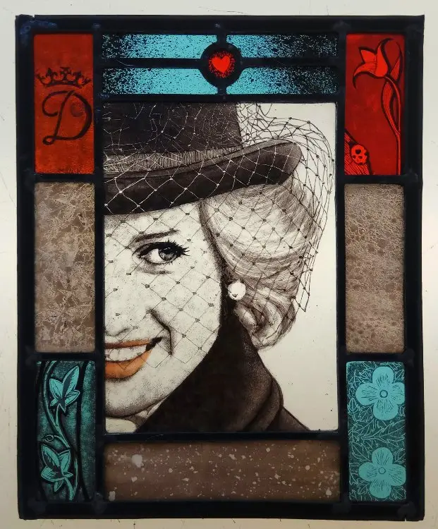 Stained Glass Lady Diana