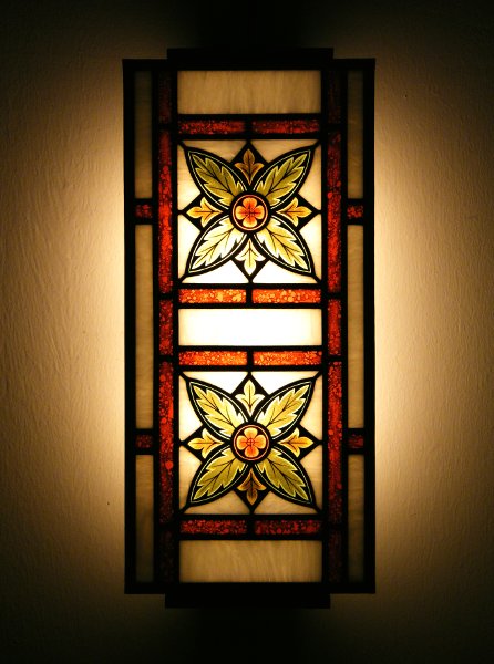 Green and Red Gothic Wall Lamp
