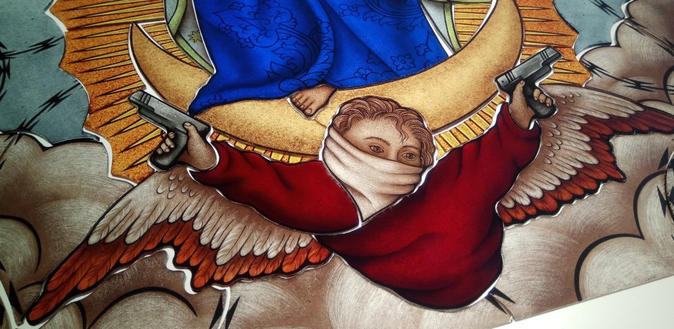 Madonna di Guadalupe angelo rosso