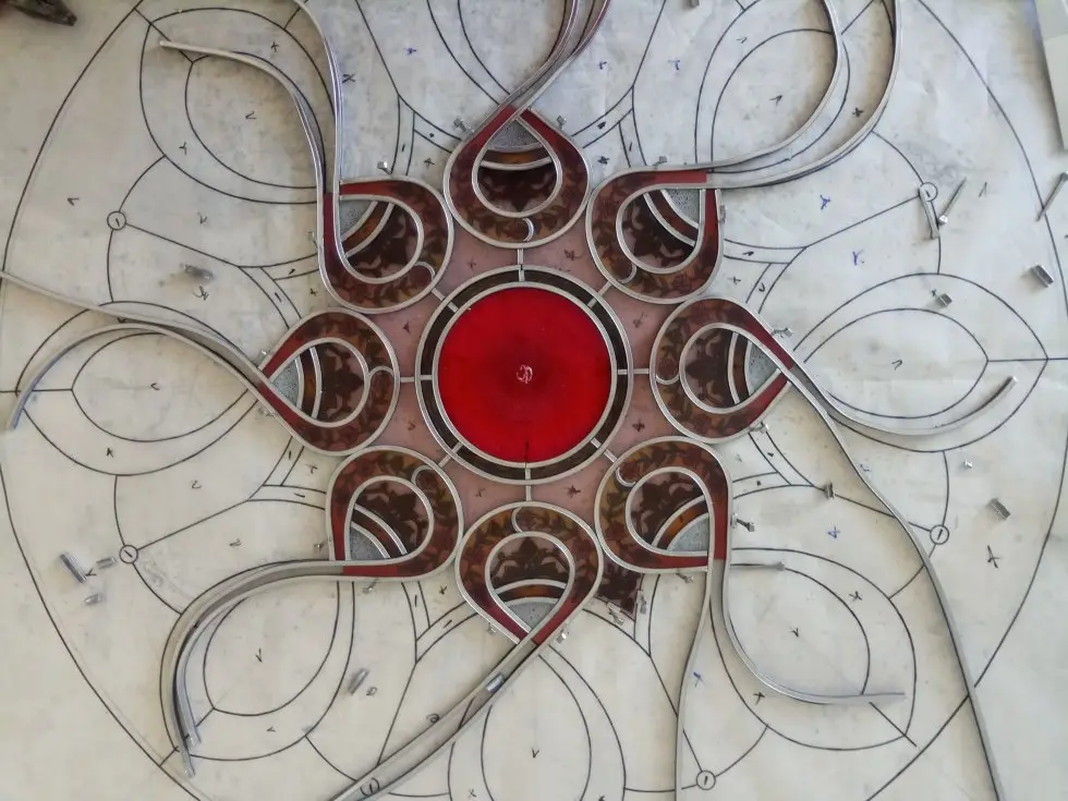 Islamic Rose window - painting on glass