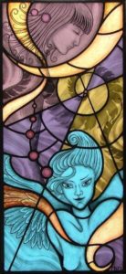 Angel and Spirals Stained Glass Window