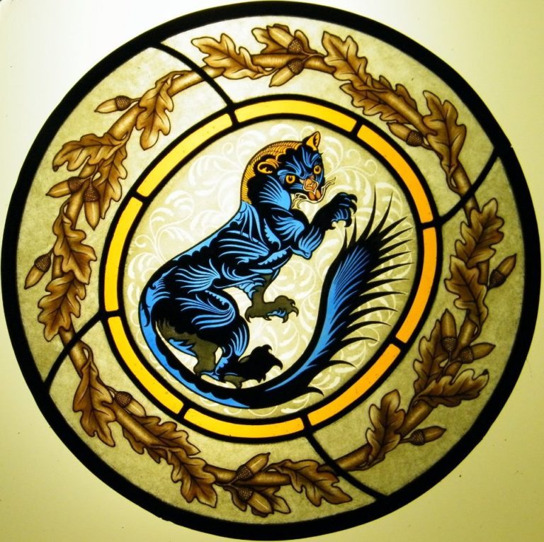 Decorative Stained Glass with Ferret
