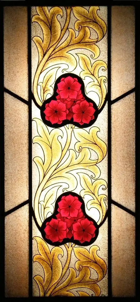 Arte Vitral en Estilo Barroco con Flores.