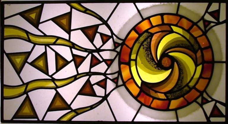 Contemporary Spiral Stained Glass Window