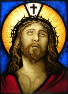 Stained Glass Face of Christ