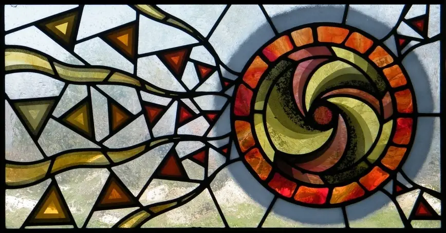 Stained glass with spiral