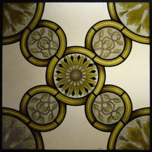 Yellow Gothic Design Stained Glass