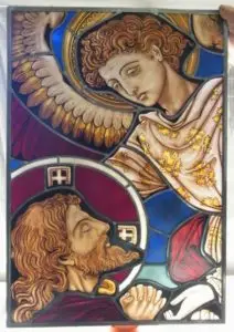 Stained Glass Angel and Saint