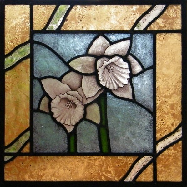 Stained Glass Narcissus Flowers