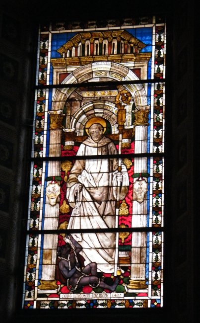 Medieval Stained Glass Saint Bernard