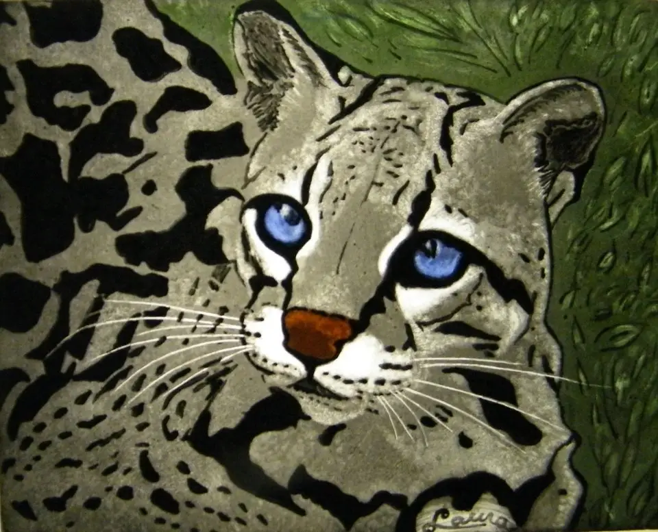 Cat Painting on Glass by Laura