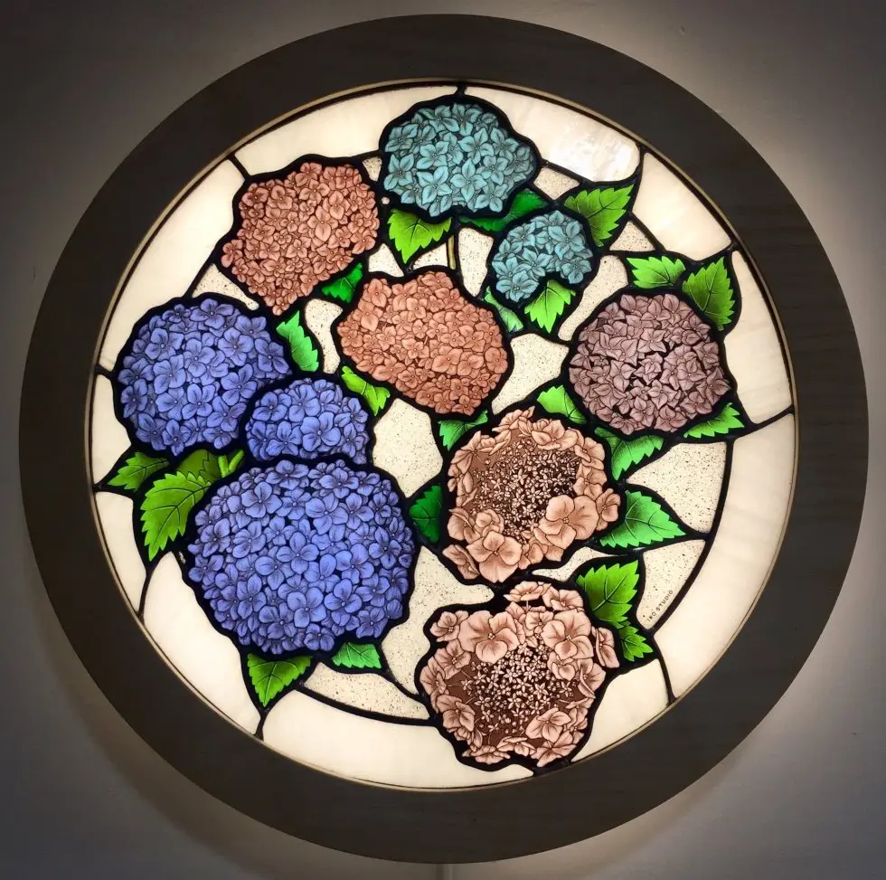 Hydrangeas wall lamp