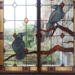 Stained glass with crows