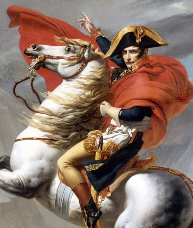 Pintura de Napoleón a caballo