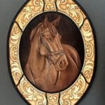Vetrata artistica con cavallo