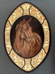Read more about the article Horse stained glass window