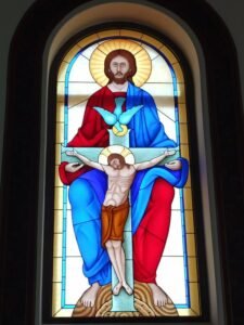 Stained glass window, Benedictine Monastery of Ghiffa