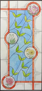 Stained glass cartoon