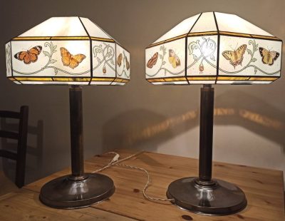 Tiffany lamps with butterflies