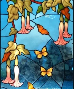 Leaded Stained Glass with Butterflies