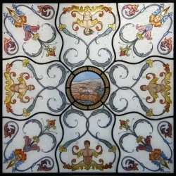 Grotesque style stained glass by Diego Tolomelli - IKO Studio