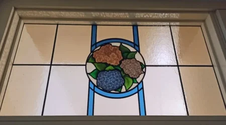 Vitrales con hortensias detalle Vitrales con hortensias detalle