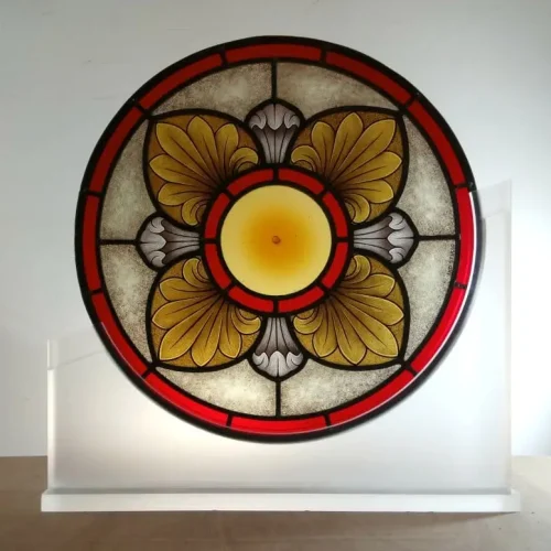 Gothic rose window with blown spun roundel